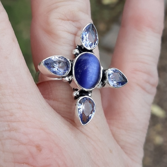 New Cat Eye 925 Silver Ring. - Picture 1 of 8